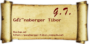 Günsberger Tibor névjegykártya